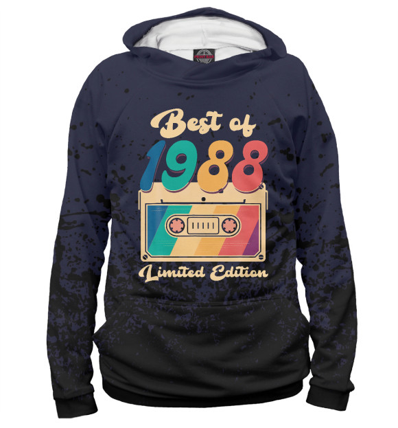 Женское худи с изображением Best Of 1988 Retro Vintage цвета Белый