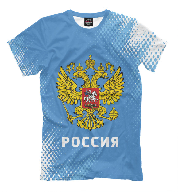 Мужская футболка с изображением Россия / Russia цвета Белый