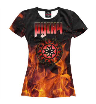 Женская футболка Символ светоч в пламени