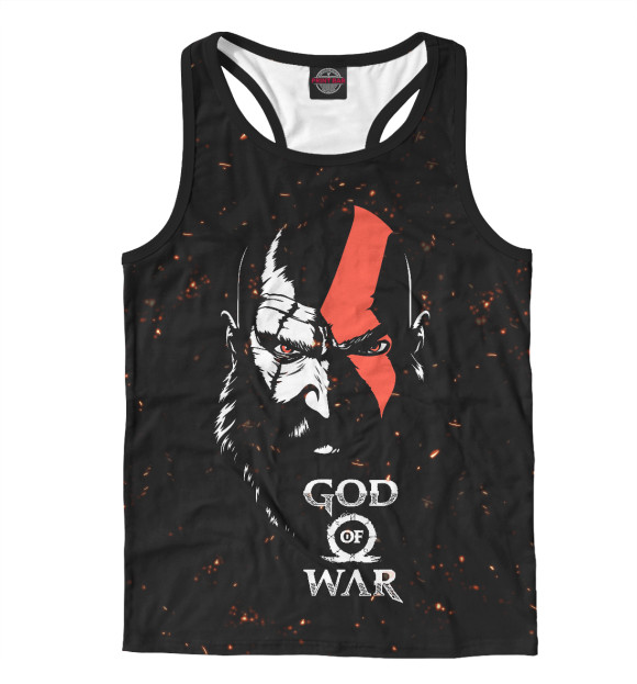 Мужская майка-борцовка с изображением God of War цвета Белый