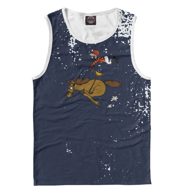 Майка для мальчика с изображением Horse and jockey цвета Белый