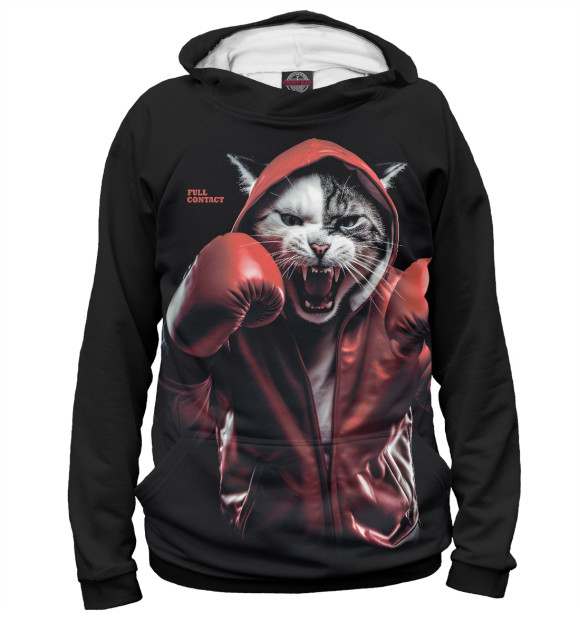 Женское худи с изображением Full contact цвета Белый