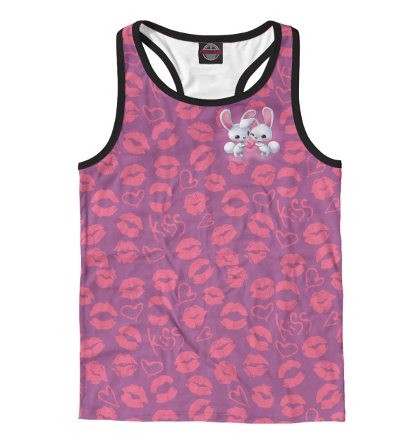 Мужская майка-борцовка с изображением Для влюбленных цвета Белый