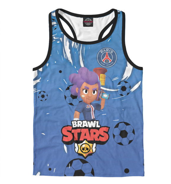 Мужская майка-борцовка с притом Brawl Stars цвета Белый Мужская майка-борцовка с изображением Brawl Stars цвета Белый