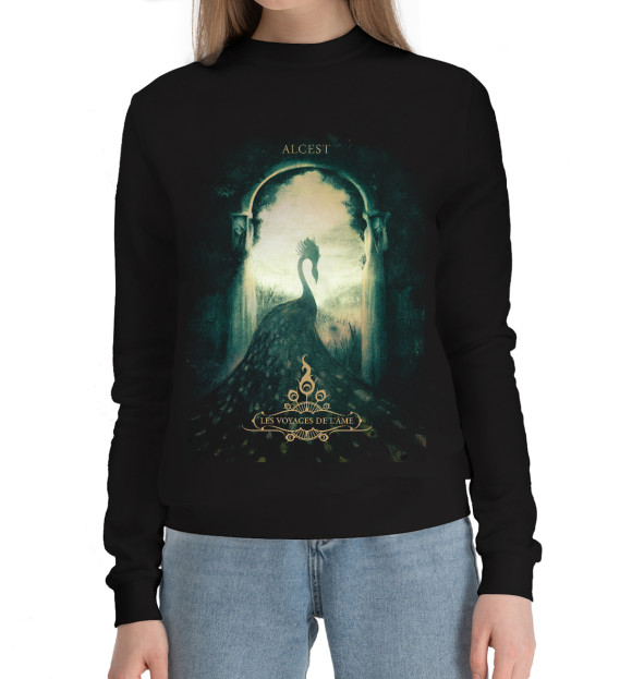 Женский хлопковый свитшот с изображением Alcest цвета Черный