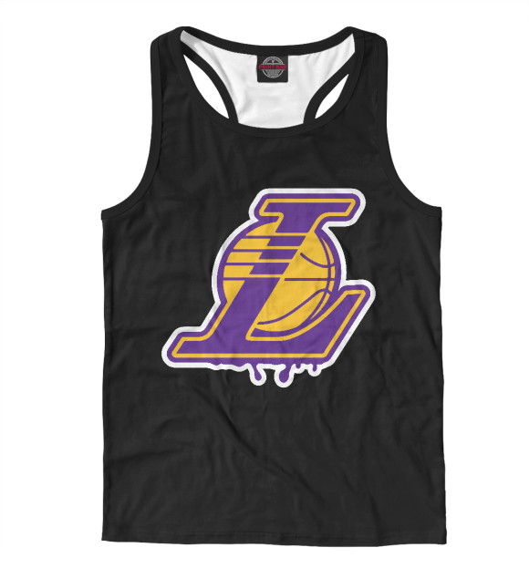 Мужская майка-борцовка с изображением Lakers цвета Белый