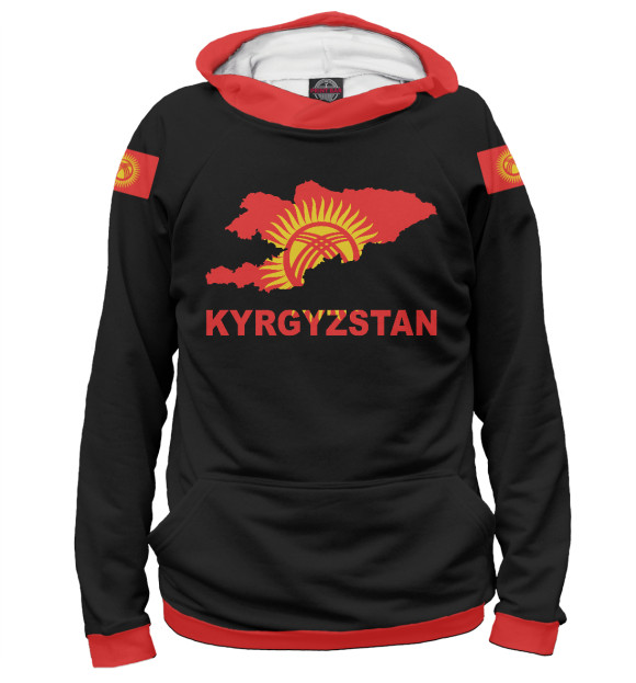 Худи для мальчика с изображением Киргизстан цвета Белый