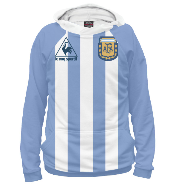 Женское худи с изображением Maradona цвета Белый