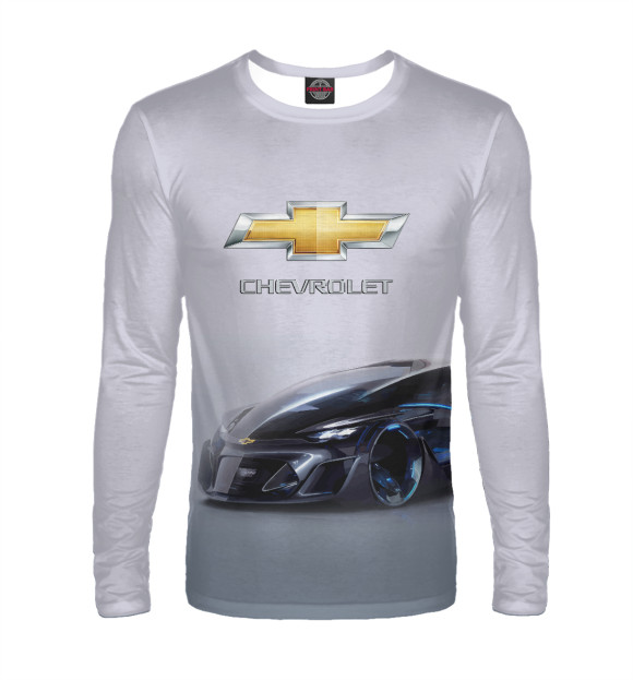 Мужской лонгслив с изображением Chevrolet concept цвета Белый