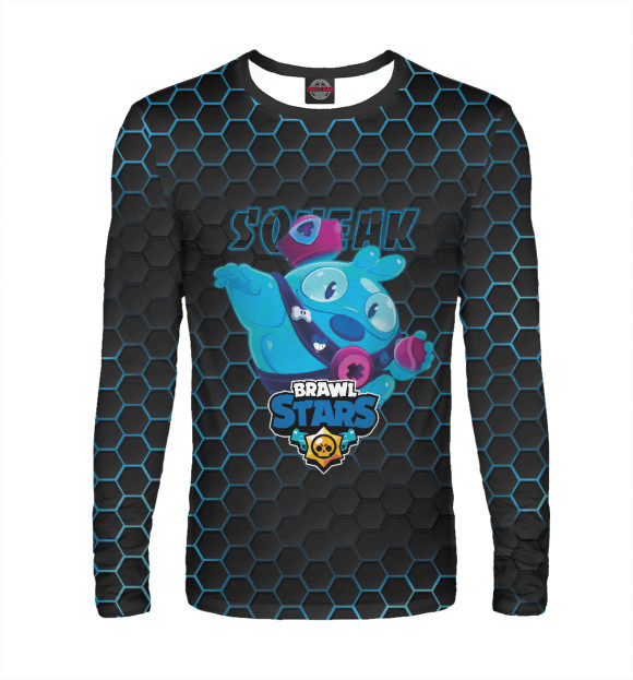 Мужской лонгслив с изображением Скуик. Brawl Stars цвета Белый