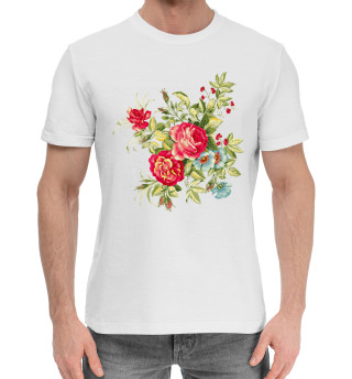 Хлопковая футболка для мальчиков Садовые цветы