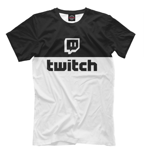 Мужская футболка с изображением Twitch цвета Белый