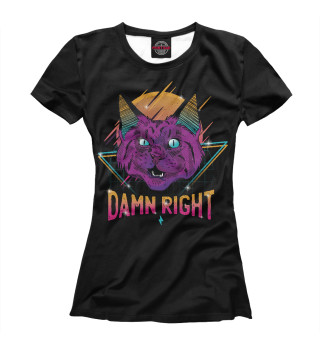 Футболка для девочек Neon party cat