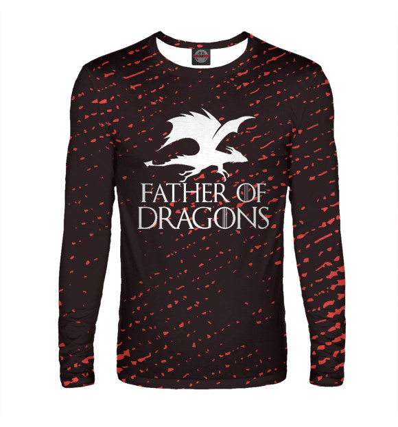 Мужской лонгслив с изображением Father Of Dragons цвета Белый