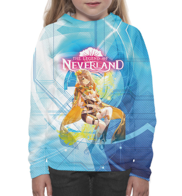 Худи для девочки с изображением The Legend of Neverland цвета Белый