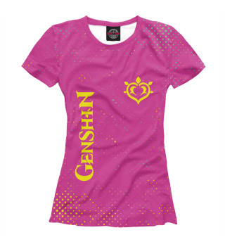 Женская футболка Геншин Импакт - Дендро + Гранж