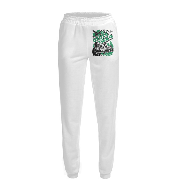 Женские спортивные штаны с изображением Охота цвета Белый