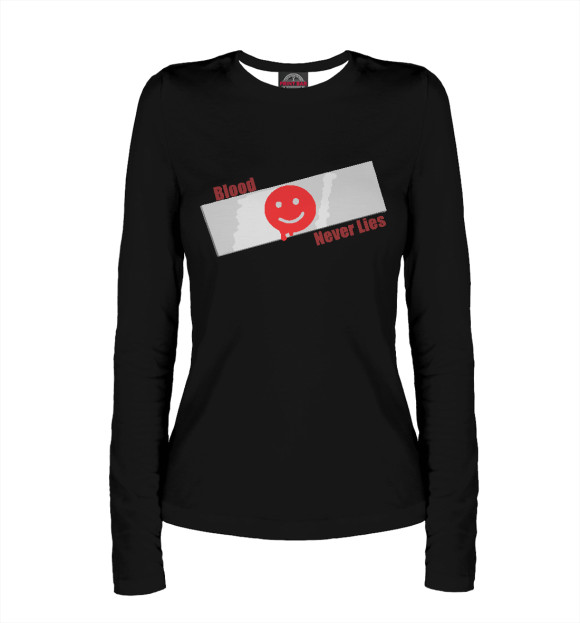 Женский лонгслив с изображением Кровь не врёт цвета Белый