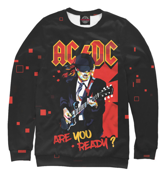 Свитшот для девочек с изображением AC/DC цвета Белый
