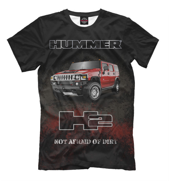 Футболка для мальчиков с изображением Hummer H2 на черном цвета Белый