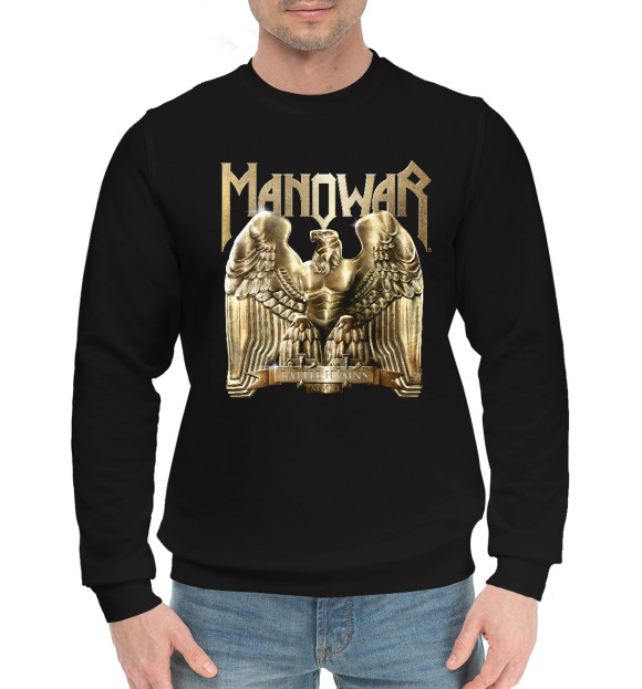 Мужской хлопковый свитшот с изображением Manowar цвета Черный