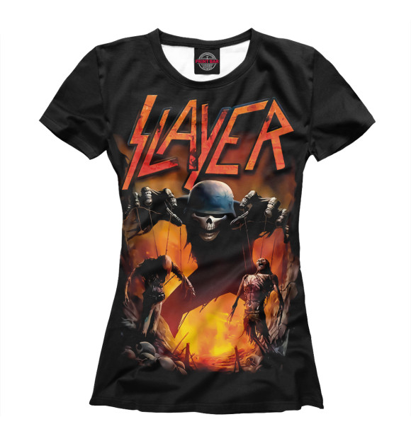 Женская футболка с изображением Slayer цвета Белый