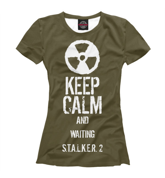 Женская футболка с изображением Keep calm.. цвета Белый