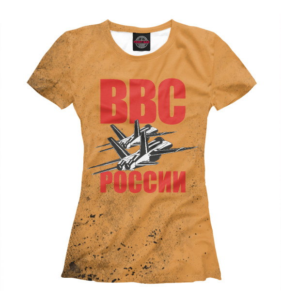 Женская футболка с изображением ВВС России цвета Белый