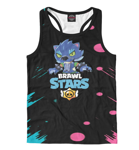Мужская майка-борцовка с изображением Brawl Stars цвета Белый