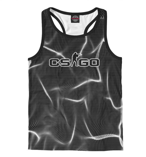 Мужская майка-борцовка с изображением CS:GO цвета Белый