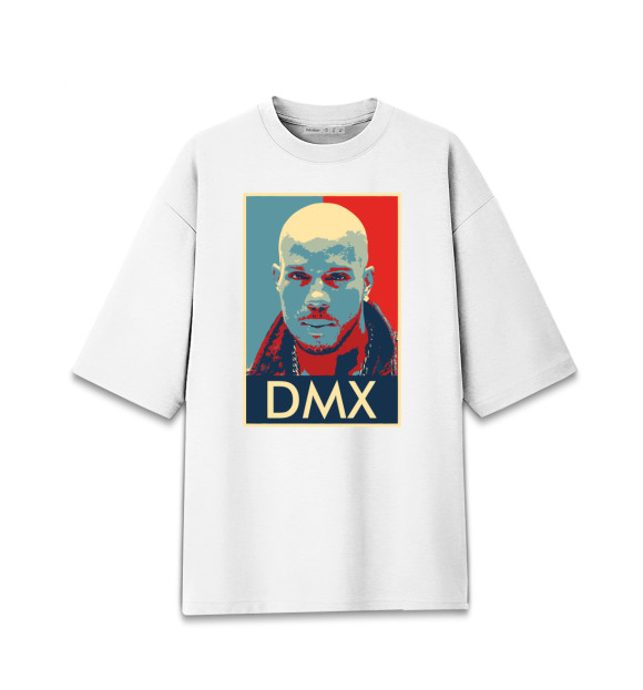 Женская футболка оверсайз с изображением DMX цвета Белый
