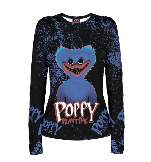 Женский лонгслив с изображением Poppy Playtime цвета Белый