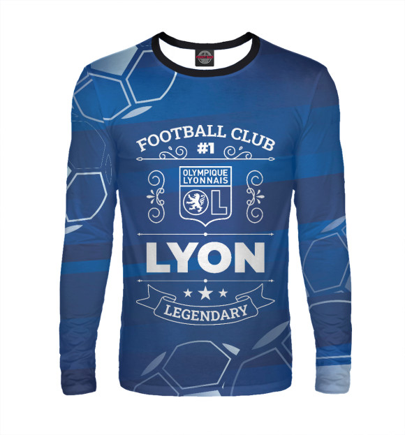 Мужской лонгслив с изображением Lyon FC #1 цвета Белый