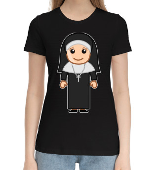 Хлопковая футболка для девочек Монашка