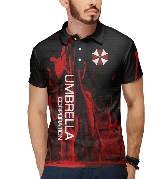Мужское поло с изображением Umbrella Corp цвета Белый