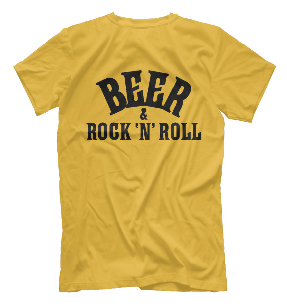 Мужская футболка с изображением Beer & Rock 'n' Roll цвета Белый