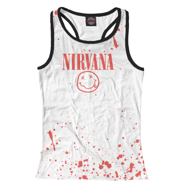 Женская майка-борцовка с изображением Nirvana цвета Белый