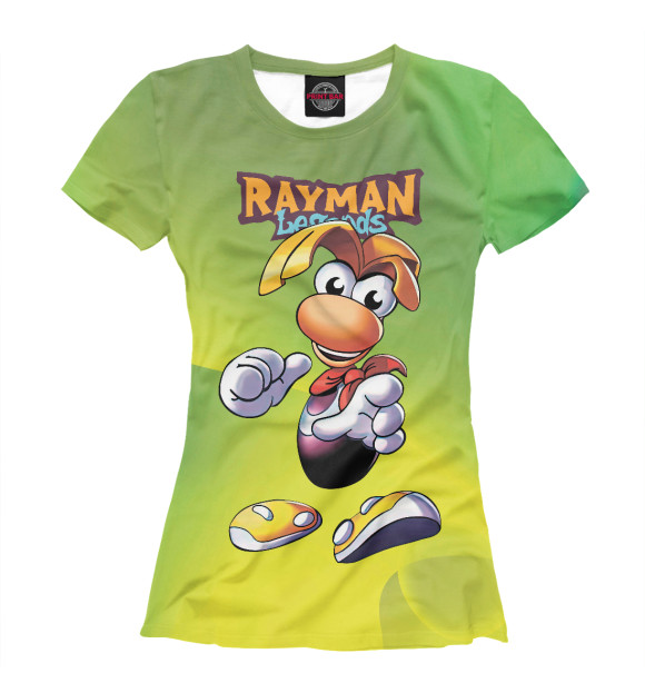 Футболка для девочек с изображением Rayman green цвета Белый