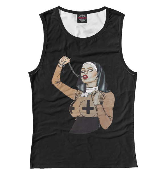Майка для девочки с притом Sexy Nun цвета Белый Майка для девочки с изображением Sexy Nun цвета Белый