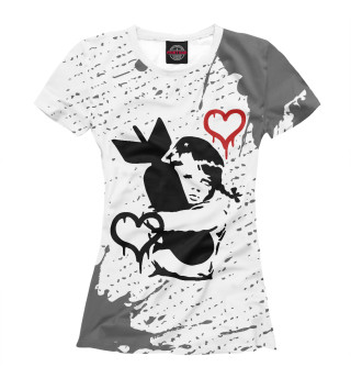 Женская футболка Бэнкси - Девочка и Сердечко