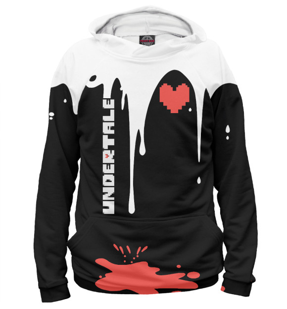 Мужское худи с изображением Undertale цвета Белый