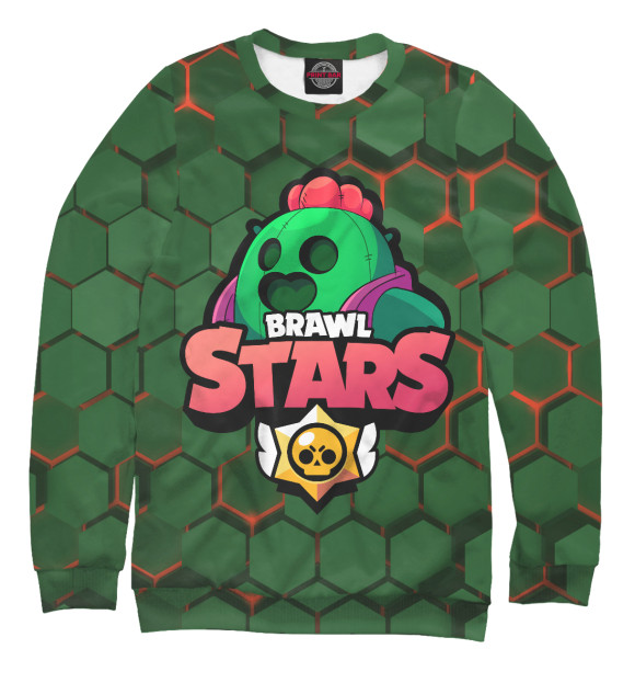 Свитшот для мальчиков с изображением Brawl Stars Spike цвета Белый