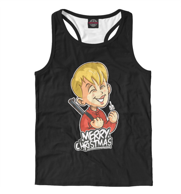 Мужская майка-борцовка с изображением Один Дома цвета Белый