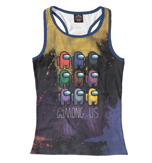 Женская майка-борцовка с изображением AMONG US / АМОНГ АС цвета Белый
