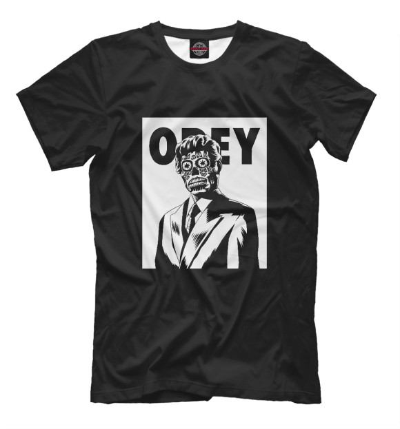 Мужская футболка с изображением OBEY Black цвета Белый