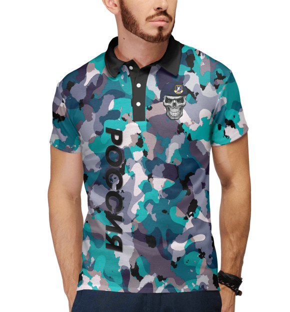 Мужское поло с изображением Армия ВВС цвета Белый