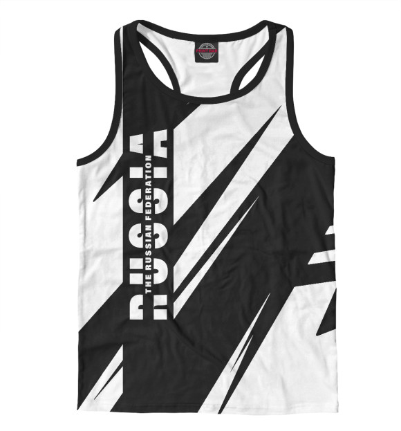 Мужская майка-борцовка с изображением Россия цвета Белый