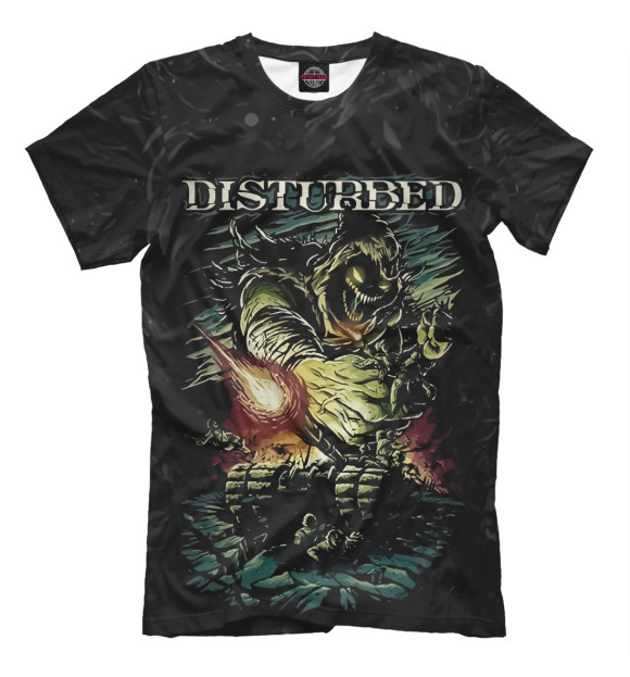 Мужская футболка с изображением Disturbed цвета Белый