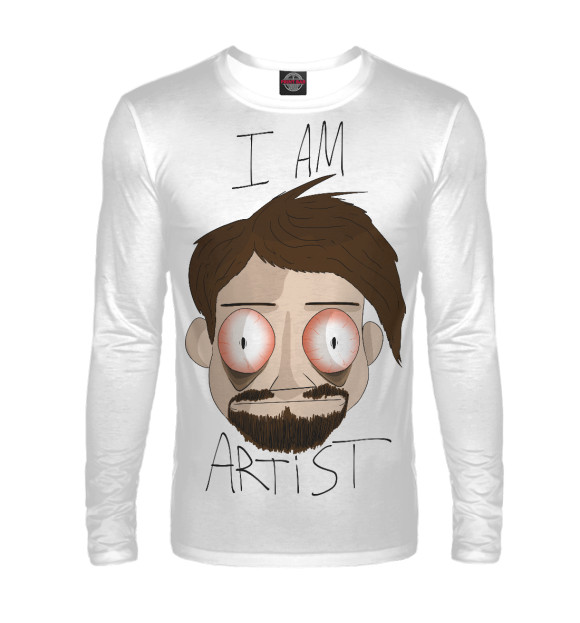 Мужской лонгслив с изображением Художник цвета Белый