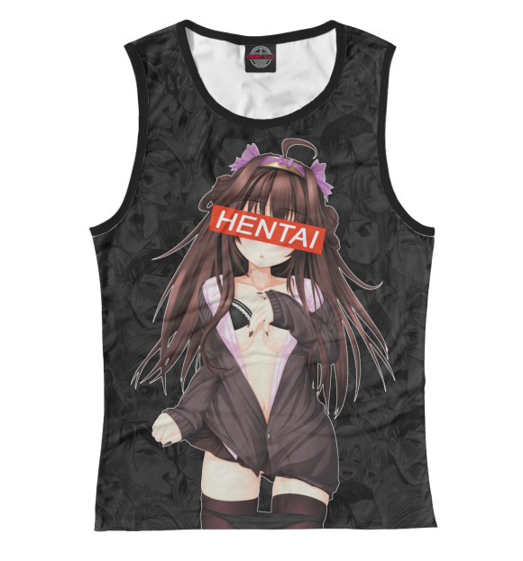 Женская майка с изображением Hentai цвета Белый